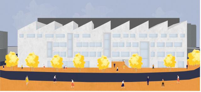 Projekt Pila: spodní patra zabírá manufaktura, dvě vrchní patra by nabídly ubytování (lokalita: ulice Vodní) | Autor: Klára Lanžhotská, Šárka Mojzesová