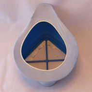 Half-mask body with latex glove