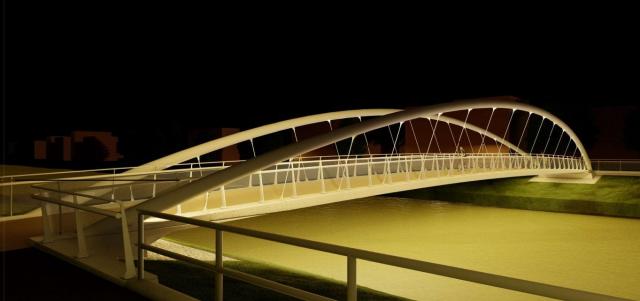 Lávka pro pěší přes řeku Nitru | Autor: Petr Tomečka